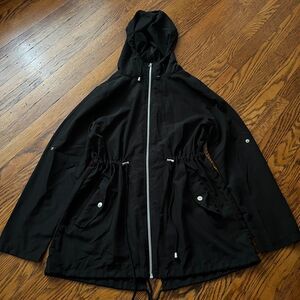 Primark Parka In A Pocket Women’s S Hooded Black Drawstring Waist Packable